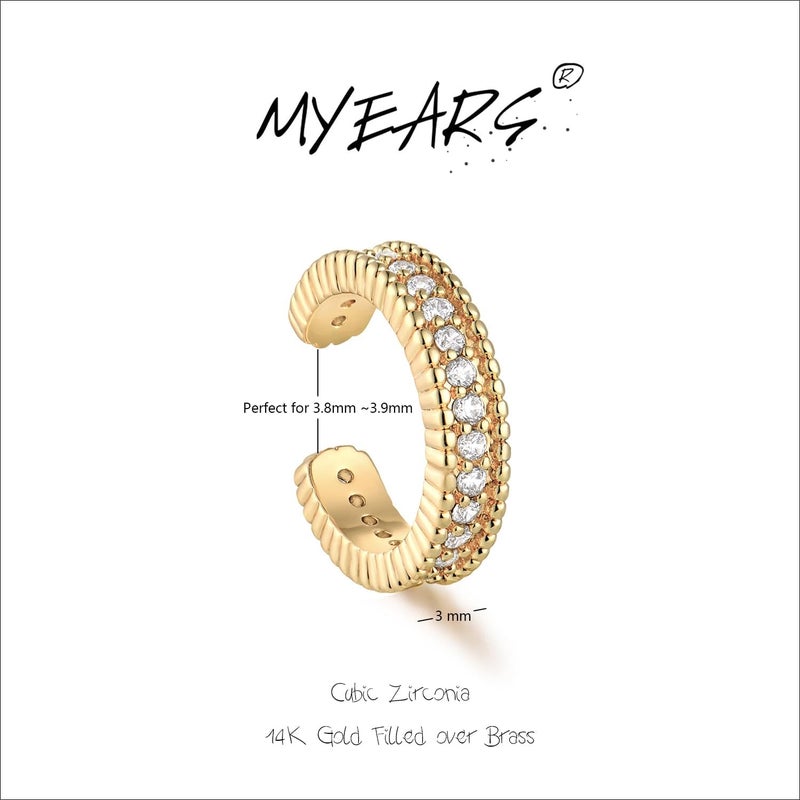 MYEARS Women Ear Cuff Earring Gold Non Pierced Ear Cartilage Clip on Wrap Hoop 14K Gold Filled Tiny Boho Beach Simple Minimalist Delicate Handmade Hypoallergenic Jewelry Gift-Sold as Single/Pair - Image 3
